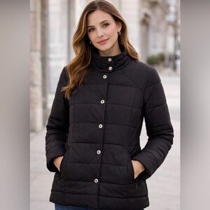 Calvin Klein Black Button/Zip Puffer Jacket Women's Size Small